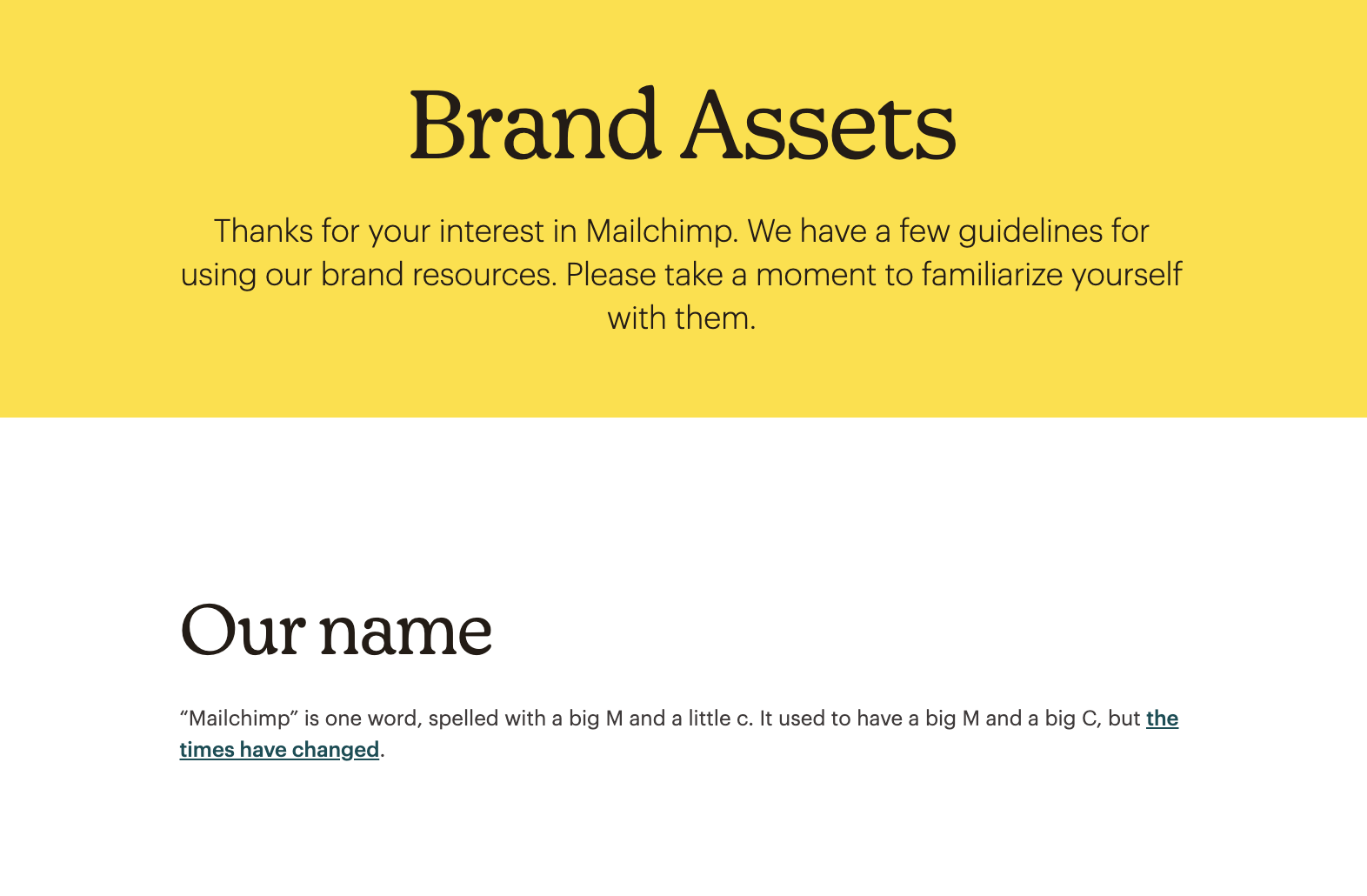 Mailchimp Name Usage Brand Guidelines Example 