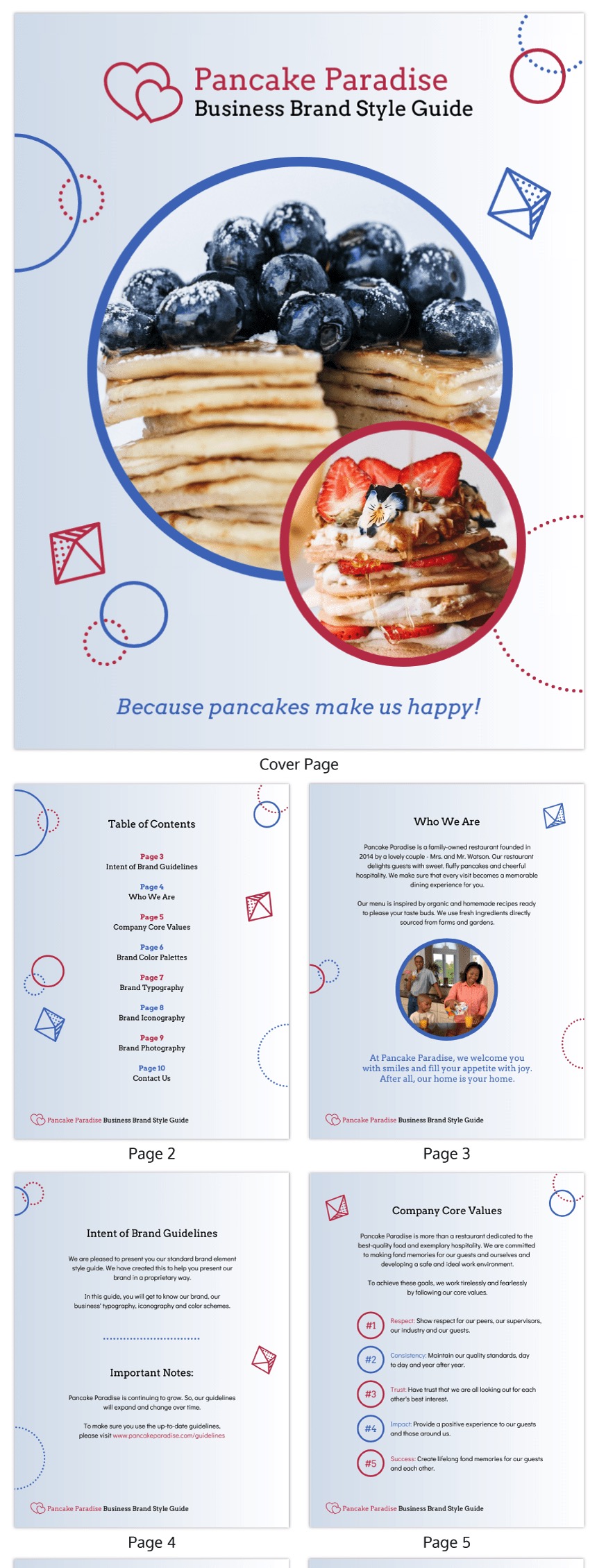 Simple Restaurant Brand Style Guide Template