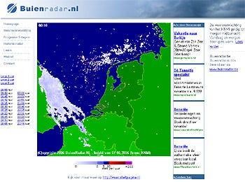 A radar weather website with text too blurry to make out.