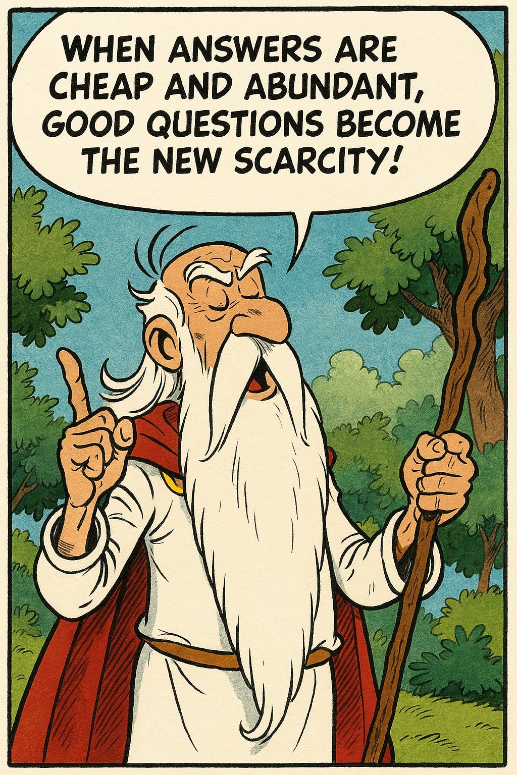 When answers get cheap, good questions are the new scarcity